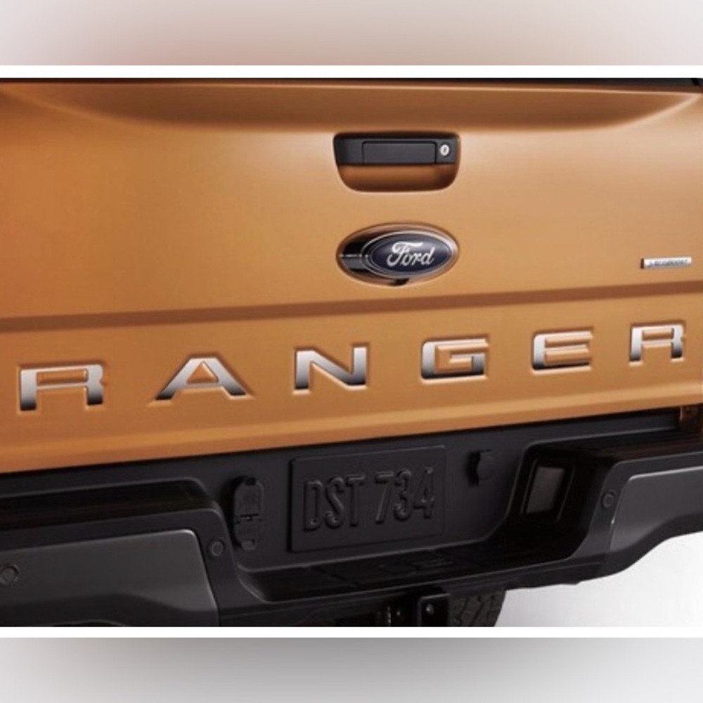 NEW-Ford Ranger 2019-2023 Polished Stainless Steel Lettering Tailgate Badge